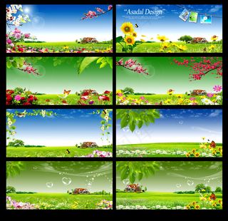 绿色展板 春天背景图片