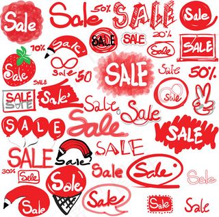 手绘商场标签AI 矢量