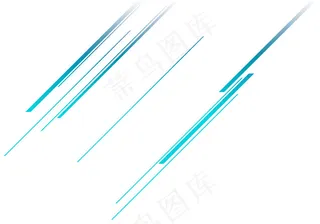 手绘蓝色线条元素