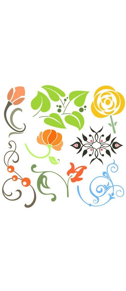 简洁彩绘花纹设计图片