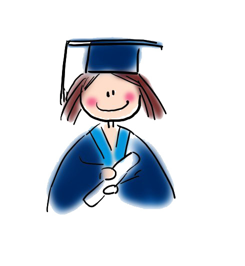 穿学士服的卡通小女孩psd模版下载