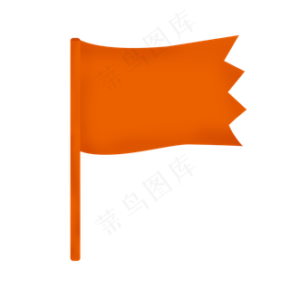 卡通矢量黄色古风飘逸旗帜,免抠元素