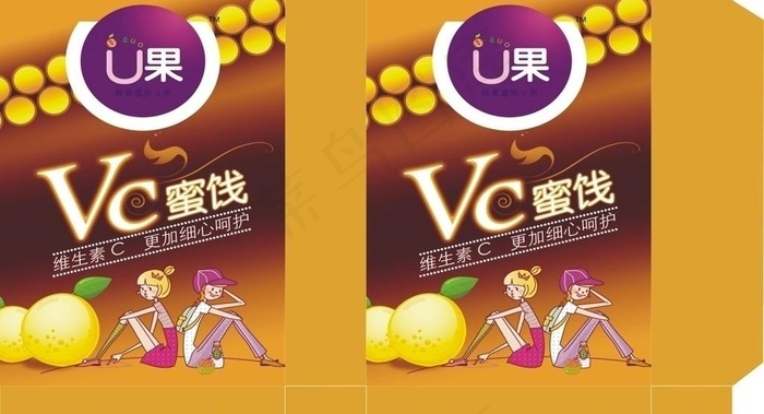 手提袋 u果食品图片cdr矢量模版下载