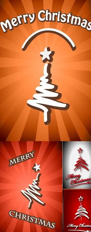 简约圣诞树矢量素材