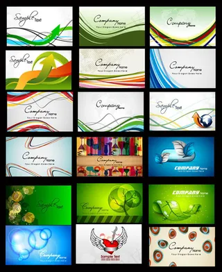 个性线条名片卡片矢量素材