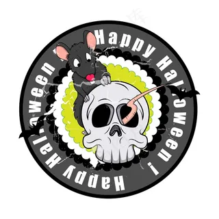 怪异的万圣节骷髅与大鼠向量