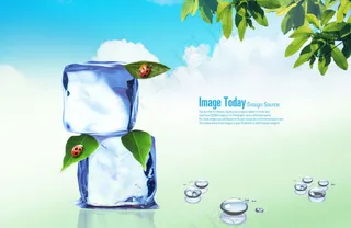 高清PSD分层素材清澈的冰块