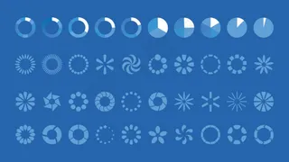 动感旋转等待按钮—矢量素材