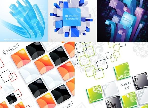 各种3D钻石背景矢量素材eps,ai矢量模版下载