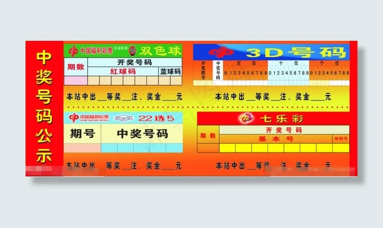 彩票中奖公示模板(8500X3500(DPI:127))psd模版下载