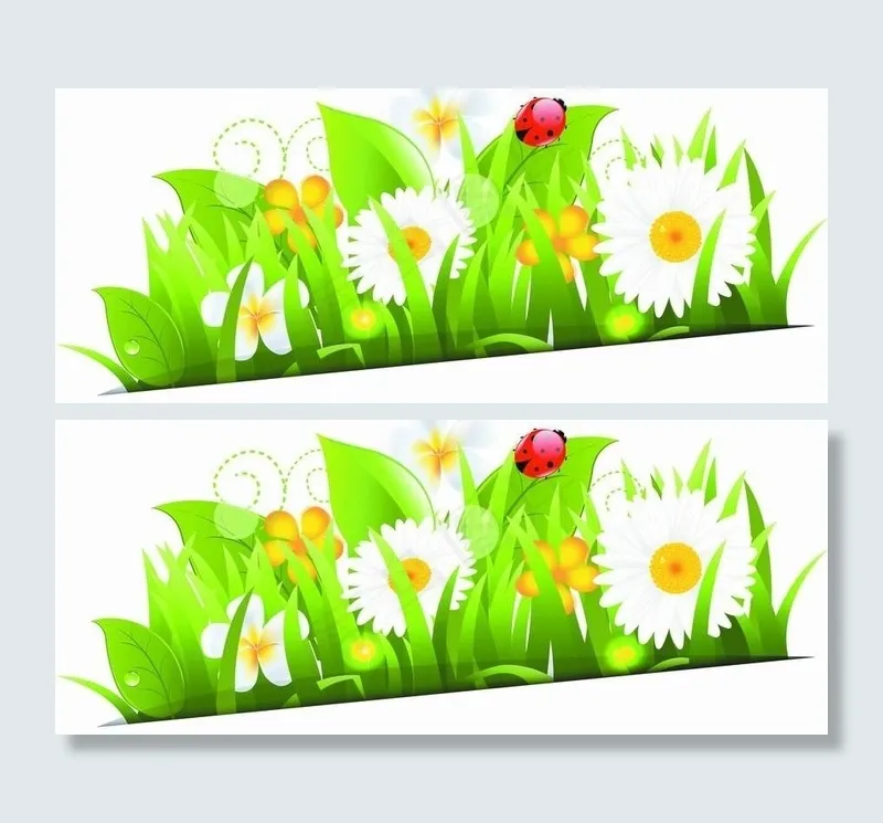 绿叶鲜花瓢虫 绿色生态环保图片eps,ai矢量模版下载