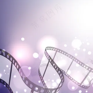 电影胶片卷轴上闪亮的紫色条纹或电影背景10
