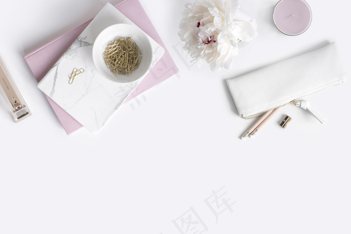 俯视笔记本摆设品jpg背景素材