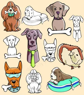 矢量狗狗与骨头 矢量狗狗与骨头