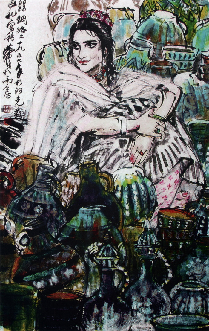 古丝绸路上人物国画