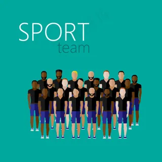 抽象体育团体人物设计矢量素材图片
