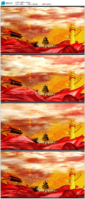 *华表红绸高清背景视频素材 *华表红绸高清背景视频素材