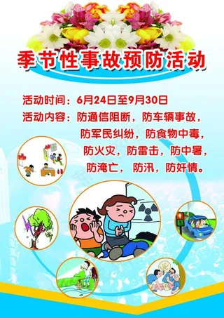 季节性事故预防展板图片