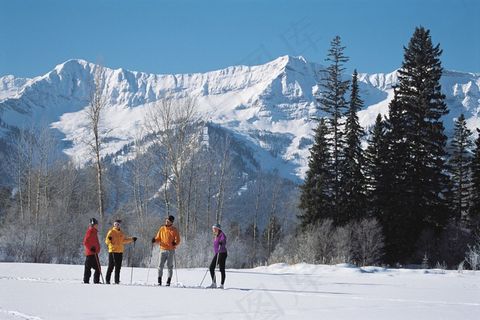 滑雪运动员摄影高清图片