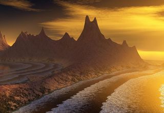 黄昏风景画图片