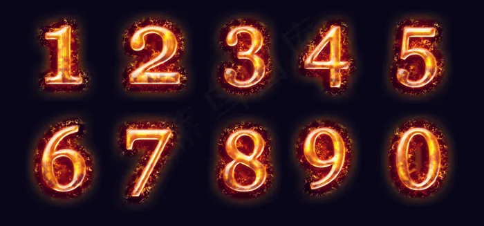 psd精细分层火焰数字psd源文件psd模版下载