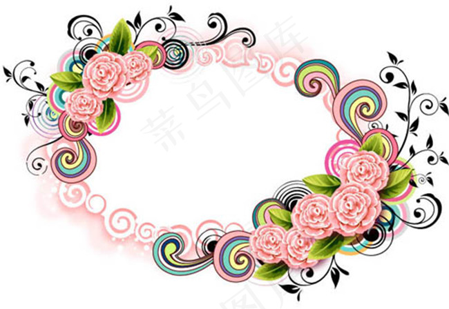 花圈设计素材矢量花纹素材