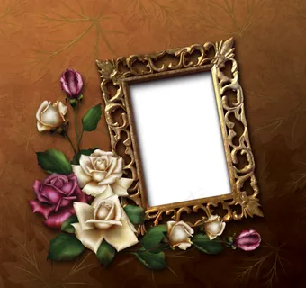 金色花纹相框图片