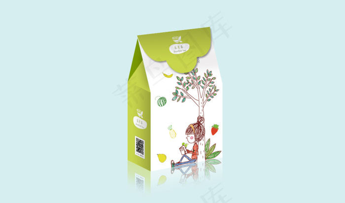 花果茶包装设计psd模版下载