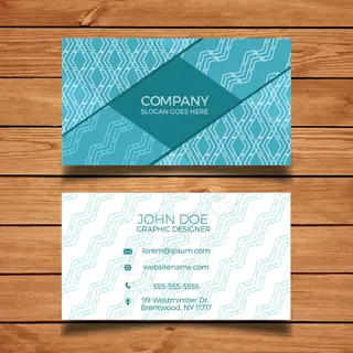 带有形状的蓝色名片模板