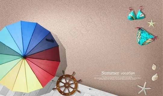 海边沙滩休闲素材图片