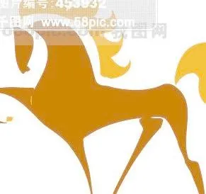 简洁笔触勾勒的马ai矢量模版下载