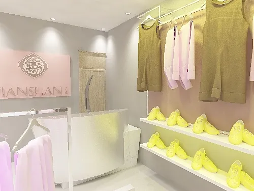 50平方 普通服装店摆设 3D M...