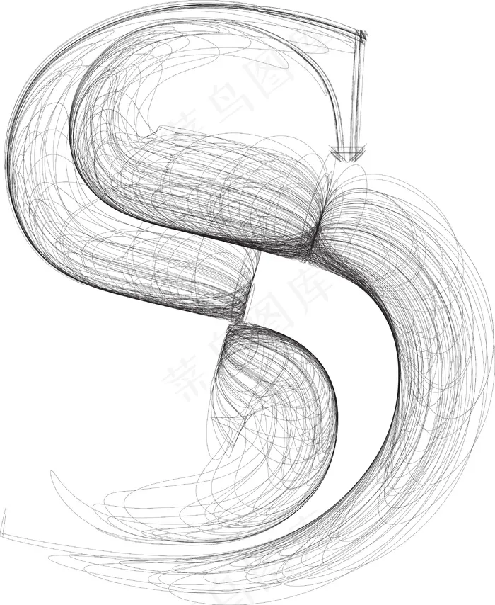 手绘插画矢量字体的字母Seps,ai矢量模版下载
