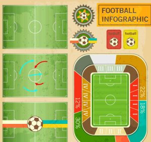 足球场信息图矢量素材