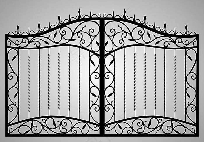 花形铁门线条