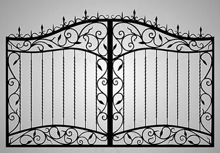花形铁门线条