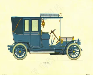 漂亮的小汽车油画