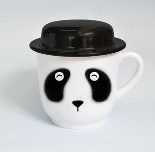 美耐皿密胺帽子杯可爱熊猫图