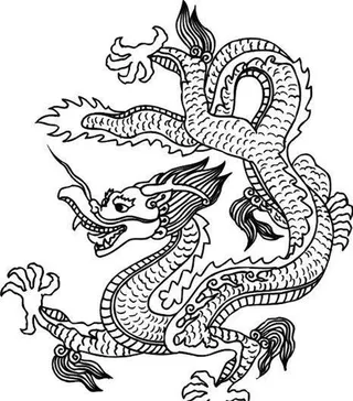 龙纹 中华传统 花纹 黑白 装饰 AI