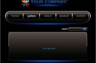 网站的蓝色按钮条集模板