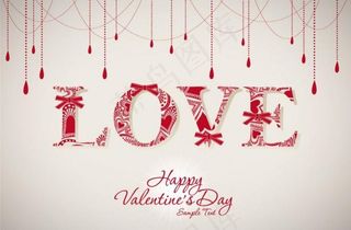 情人节love花纹背景图片