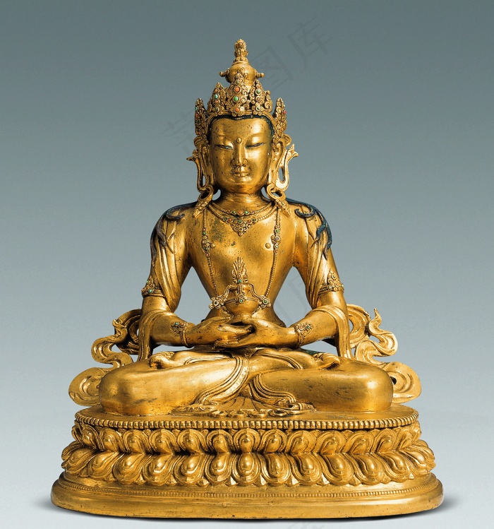 清 铜鎏金无量寿佛图片