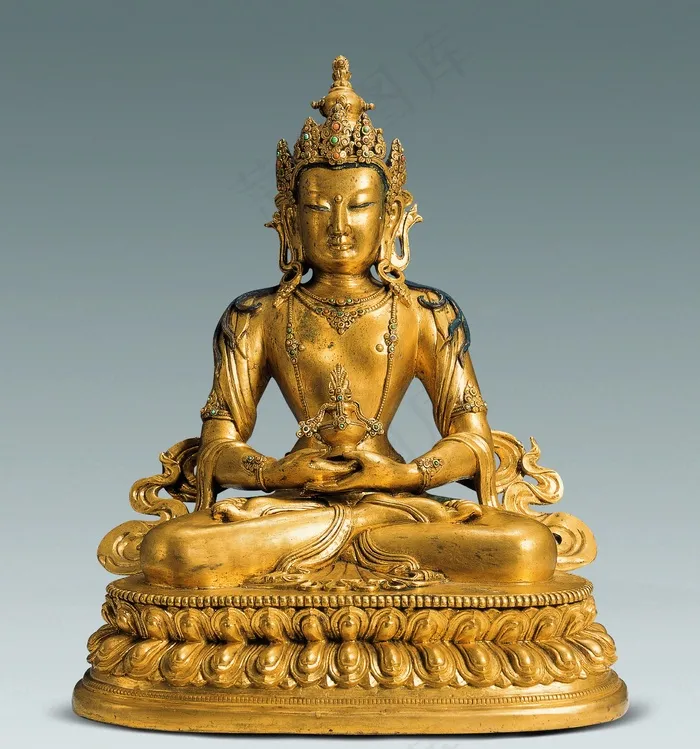 清 铜鎏金无量寿佛图片