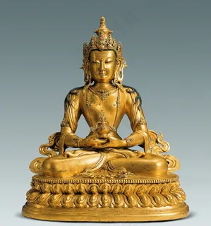 清 铜鎏金无量寿佛图片
