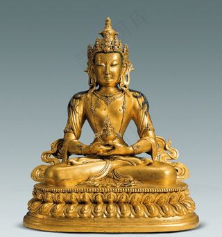 清 铜鎏金无量寿佛图片