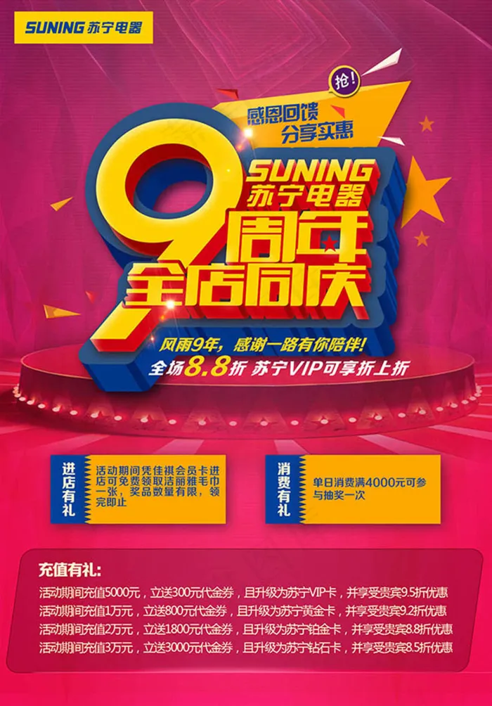 周年庆海报背景素材psd模版下载