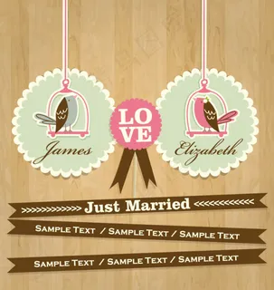 卡通婚礼卡片设计