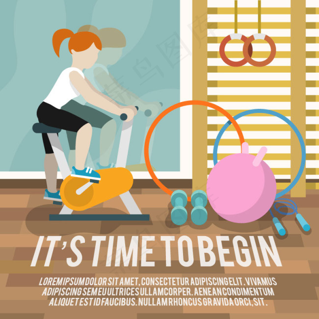 女子健身背景矢量