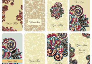 复古花纹卡片矢量素材