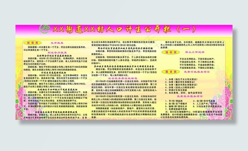 人口计划生育展板图片(6531X3224(DPI:70))psd模版下载